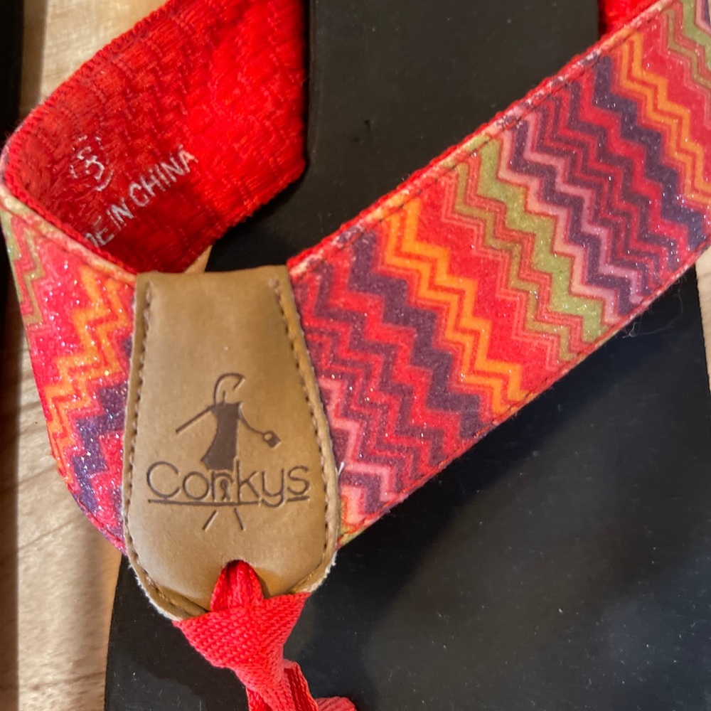 Corkys orange color scheme sparkles flip flops 8
